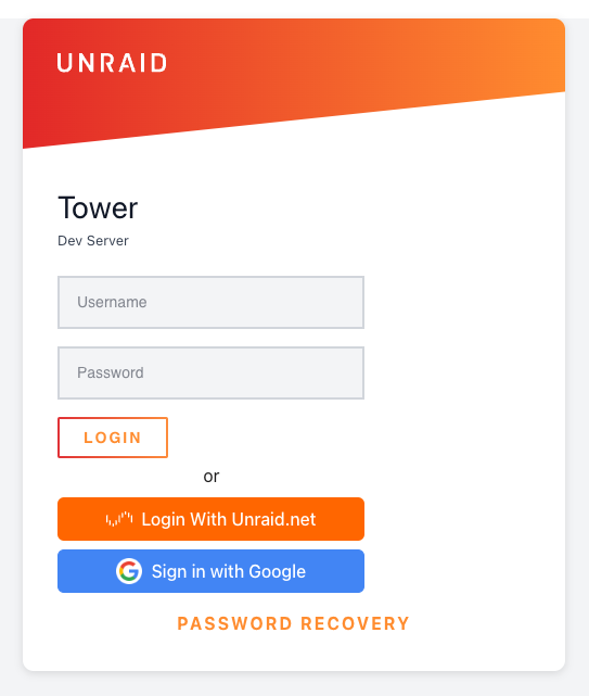 Login-Seite mit SSO-Optionen